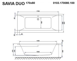 Гидромассажная ванна Whitecross Savia Duo 0103.170080.100.SMART.GL 170x80см Smart золото